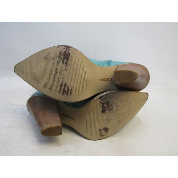 BCBG Womens Size 8 B Turqouise Leather 15" Knee High Fashion Boots - Picture 10 of 12